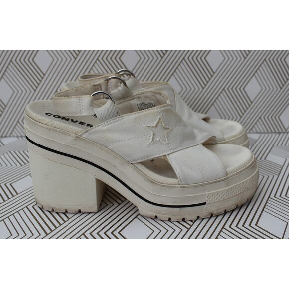 CONVERSE Womens Chuck 70 De Luxe Heel Sandal Platform Size 8 Pre-Owned - Picture 3 of 12